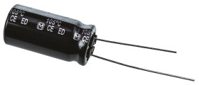Kondensator 100μF 160V dc Radialny, Otwór przelotowy Panasonic roztaw: 5mm 12.5 (Dia.) x 25mm