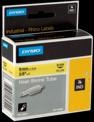 18054 DYMO IND heat-shrink tubing, 9 mm, black/yellow