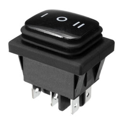 Przełącznik ON-OFF-ON 16A 250V podwójny IP65 czarny KCD4-B