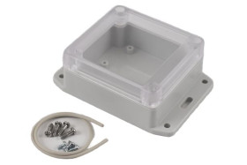 Obudowa ogólnego użytku Poliwęglan szerokość zew. 80 mm długość zew. 85 mm wys. zew. 40 mm Hammond IP65 Jasnoszary