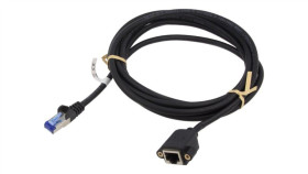 Goobay-65643 Przedłużacz Rj45 S/Ftp 6A Linka Cu Lszh Czarny 2M 27Awg