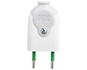 Wtyczka płaska 10A 250V biała FWB 51.220