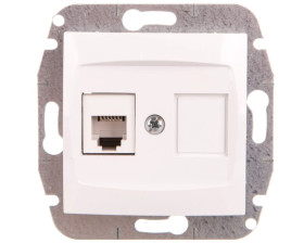 CARLA Gniazdo telefoniczne pojedyncze RJ11 białe 1750-10