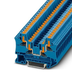 Złączka szynowa 4-przewodowa 4mm2 niebieska PTV 4-QUATTRO BU z zaciska Push in /50szt./
