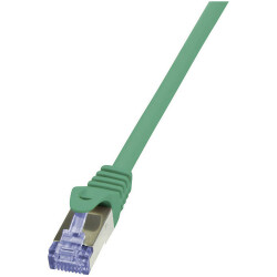 LogiLink CQ3025S RJ45 Patch Cable Cat 6A S/FTP 0.5m Green Flame-retardant