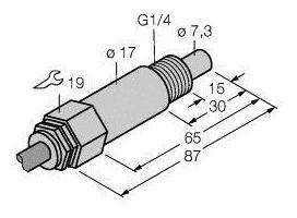 Turck 6870343 Czujnik zanurzeniowy FCS-G1/4A4-NAEX0/L065, 1 szt.