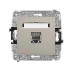 MINI Mechanizm gniazda komputerowego pojedynczego 1xRJ45, kat. 6, ekranowany, 8-stykowy taupe 60MGK-5
