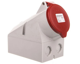 Gniazdo naścienne 2-częściowe 32A 5p 6h 400V IP44 zaciski śrubowe MEN1557