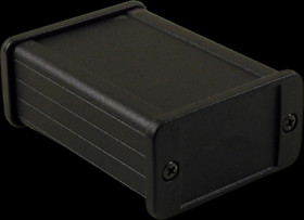Aluminum enclosure, (L x W x H) 80 x 59 x 31 mm, black (RAL 9005), IP65, 1457C801BK