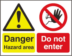 Tablica ostrzegawcza, kolor: Czarny/czerwony/biały/żółty, materiał Tworzywo sztuczne Niebezpieczeństwo obszaru Znak