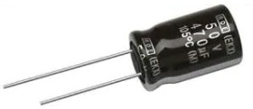 Electrolytic capacitor, 100 µF, 50 V (DC), ±20 %, radial, pitch 3.5 mm, Ø 8 mm, MALREKA00PB310H00K