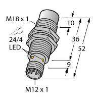 Turck Czujnik indukcyjny nie podtynkowy PNP, Zamykający NI15U-EM18WD-AP6X-H1141/3GD