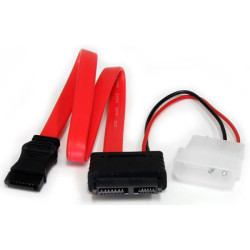 StarTech SLSATAF12 300mm Slimline SATA To SATA Data Cable With LP4 Molex Power