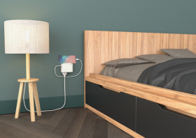 Rozgałęziacz gniazda Wtyczka, gniazdo Wciskane Typ E – francuski 6A