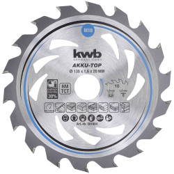 kwb 581954 Carbide Saw Blade 135x20mm 18 cogs precise clean cuts