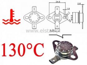 Termostat bimetaliczny 250VAC 10A 130°C poziomy NC