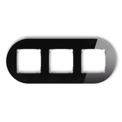 ICON Ramka uniwersalna potrójna okrągła - efekt szkła (ramka: czarna spód: grafitowy mat) 12-28-IRSO-3