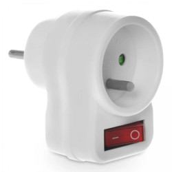 Gniazdo zasilające 2P+Z 230V 10A białe BASIC z wyłącznikiem