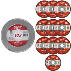 Tarcza tnąca do metalu płaska 125x1mm10szt PRO+ MILWAUKEE
