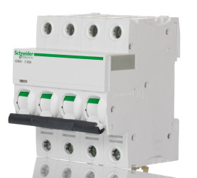Wyłącznik nadprądowy MCB, Typ C, 4-biegunowy, 63A, 440V, 220 → 250V, na szynę DIN, Schneider Electric, iC60H