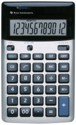 Texas Instruments TI-5018 SV Kalkulator kieszonkowy srebrny Wyświetlacz: 12 bateryjne, energią słoneczną (D x S) 170 mm