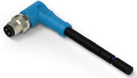 Sensor actuator cable, M8-cable plug, angled to open end, 3 pole, 0.5 m, PVC, gray, 3 A, T4061210003-001