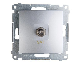 Simon 54 Gniazdo antenowe pojedyncze SAT srebrny mat DASF1.01/43