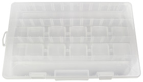 Skrzynka z przegródkami l. przedziałów: 23 szerokość: 355.6mm wysokość: 47.63mm głębokość: 228.6mm PP