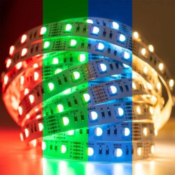 Taśma LED Pasek 12V 72W 300LED 5050 RGB + Ciepła w jednej diodzie 12mm 5m