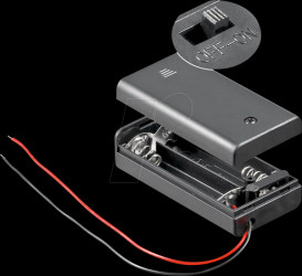 Battery holder for 2 Mignon AA, closed