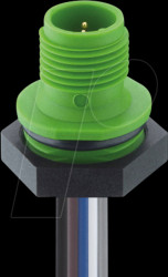 1230 05 T16CW105 0,5M Panel mount connector, M12, 5-pin, male, green