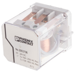 Przekaźnik mocy 24V dc 3P-NO Phoenix Contact 1.7W, montaż PCB 345Ω Wciskane
