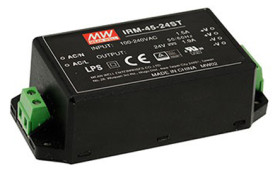 Zasilacz impulsowy nap. wyjściowe: 24V dc 45.6W 1.9A 1 wyjście nap. wejściowe: 85 → 264V ac Montaż w obudowie