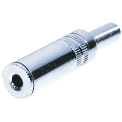 TruComponents 202709 3.5 mm audio jack Socket, Vertical,Pins:2 Mono Silver