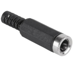 Gniazdo zasilające DC 2,5/5,5 mm złącze proste lutowane na kabel prądu stałego 25szt.