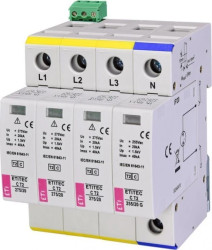 Ogranicznik przepięć typ T2 (C) ETITEC C T2 275/20 3+1 RC do instalacji mieszkaniowych TT/TN-S 002440404