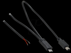 10080102 Micro USB-B + Mini USB-B — free ends, 1.0 m