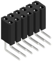 Socket header, 12 pole, pitch 2.54 mm, angled, 10026579