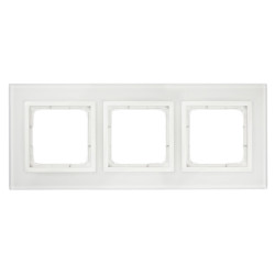 Ramka potrójna szklana biała perła DRN3/70 Kontakt Simon54 Nature