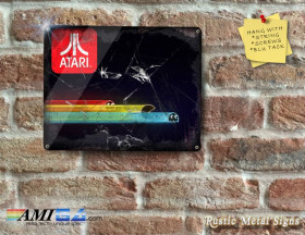 ATARI CLASSICS PACMAN with LOGO and Smashed Glass Effect - Metal Sign