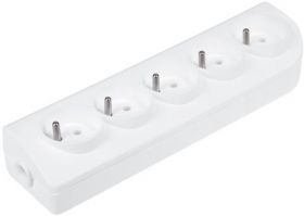Gniazdo przedĹuĹźacza x 5 z uziemieniem biaĹe GN-50