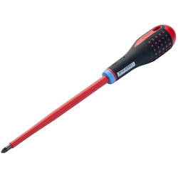 Bahco BE-8821S ERGO&#x2122; VDE Insulated Pozi Screwdriver PZ2 x 100mm