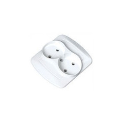 Gniazdo elekt. AKORD AG2/11 podw B/U Białe KONTAKT