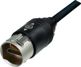 Connection cable, 1 m, black, HDMI plug type A, straight to HDMI plug type A, straight, NKHDMI-1