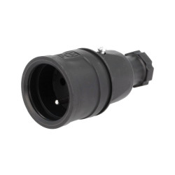 Gniazdo sieciowe GUMOWE 2P+Z PCE IP44 2410-sw