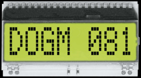 EA DOGM081L-A LCD text module, 48.3 x 12 mm, yellow / green