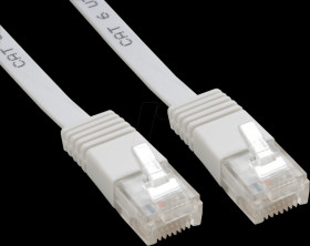 95152 2m Cat.6 flat patch cable, white