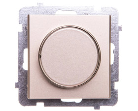 SONATA Ściemniacz przyciskowo-obrotowy /żarowy i halogenowy/ szampański złoty ŁP-8R/m/39