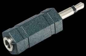 3.5 mono jack plug to 3.5 stereo jack socket.