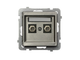 SONATA Gniazdo antenowe typu "F" podwójne stal inox GPA-2RMF/m/37 OSPEL